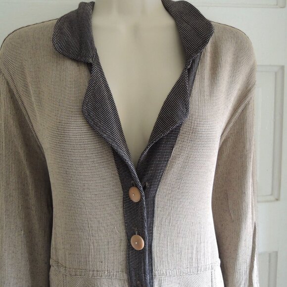 Vintage Jeanne Engelhart Brown & Tan Reversible Jacket Duster S *Runs L - Picture 4 of 11